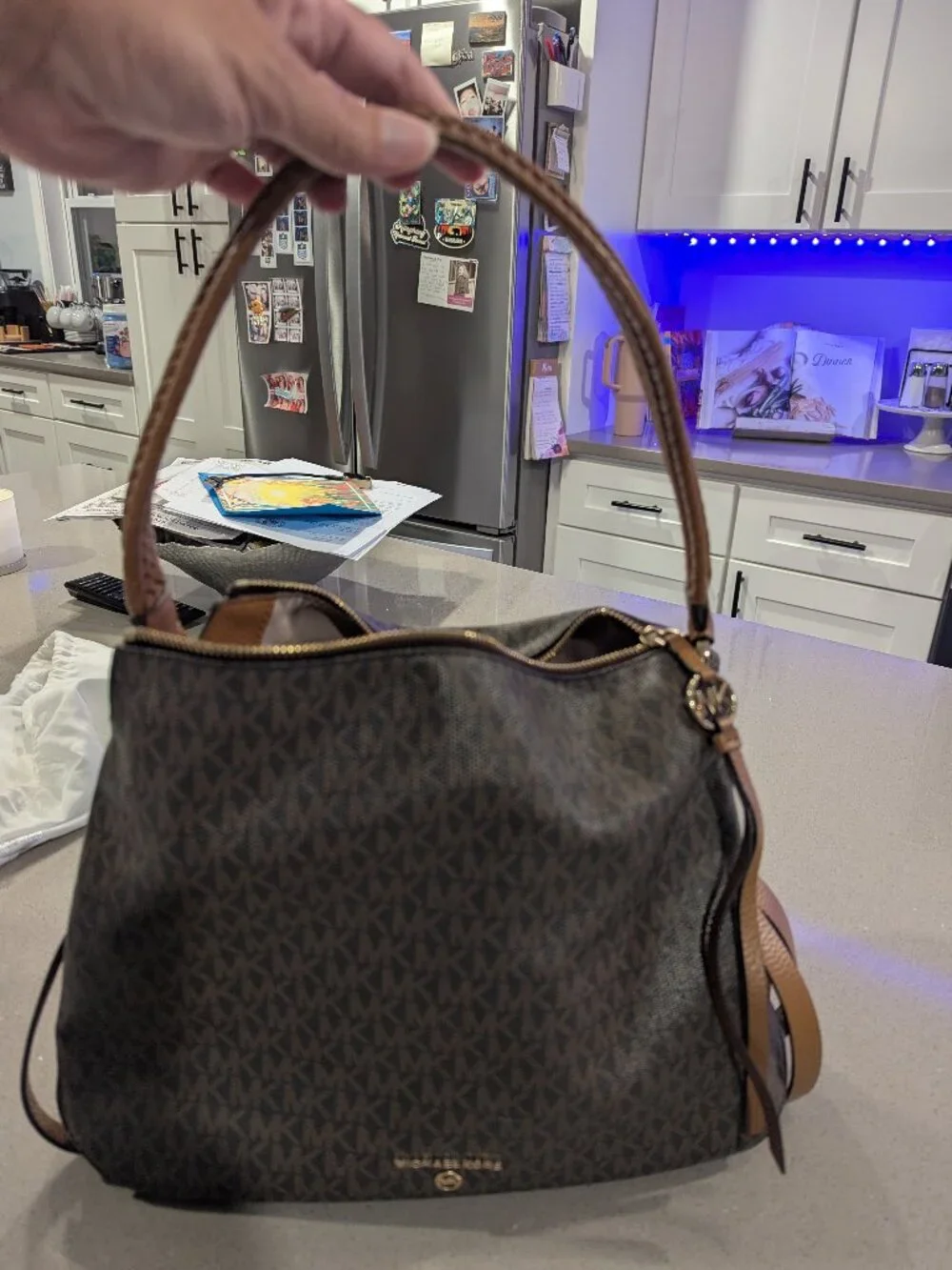 Michael Kors Signature Logo Hobo Shoulder Bag
